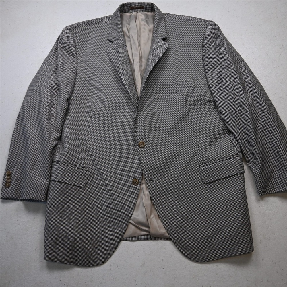 Peter Millar 48R Brown Houndstooth 100% Wool Mens Blazer Suit Jacket Sport Coat